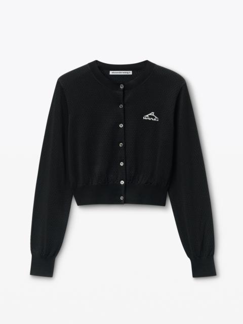 Cropped Athletic Mesh Cardigan