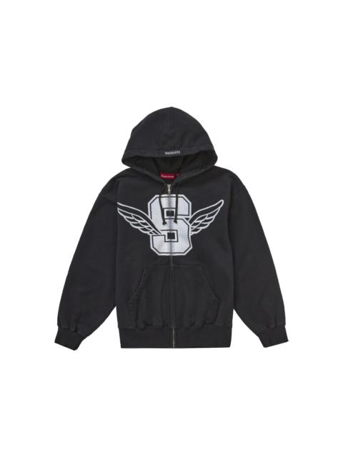 Supreme Wings Zip Up Hooded Sweatshirt Black