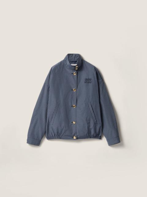 Checked technical fabric blouson jacket