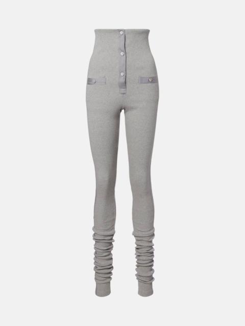 High-rise cotton jersey stirrup leggings