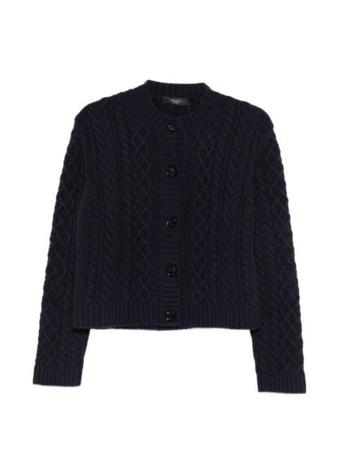 cable-knit button cardigan