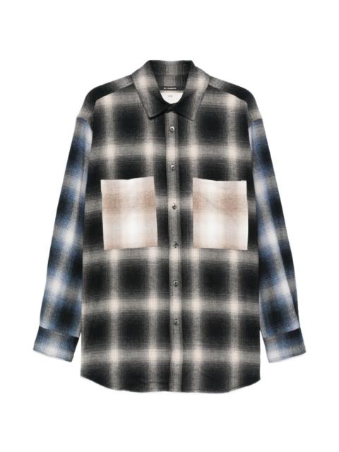 check-pattern chest-pocket overshirt