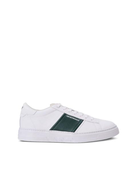 logo-print low-top leather sneakers