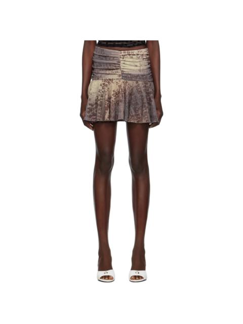 Brown Typewriter Miniskirt