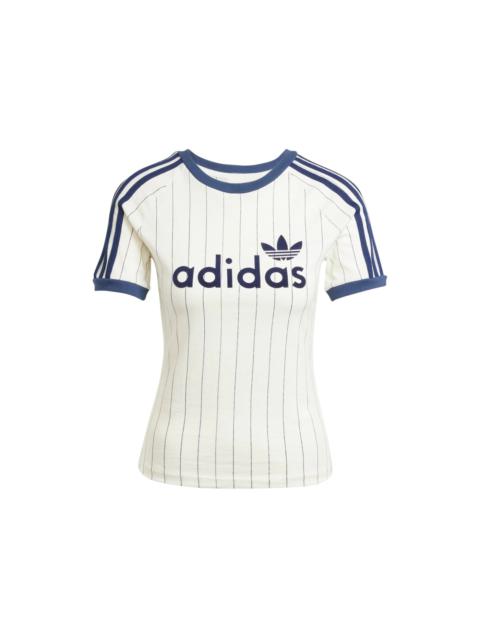 adidas Women's Linear Graphic Cali Tee Off White/Night Indigo