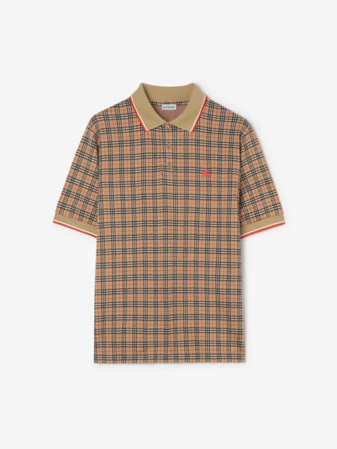 Check Cotton Blend Polo Shirt