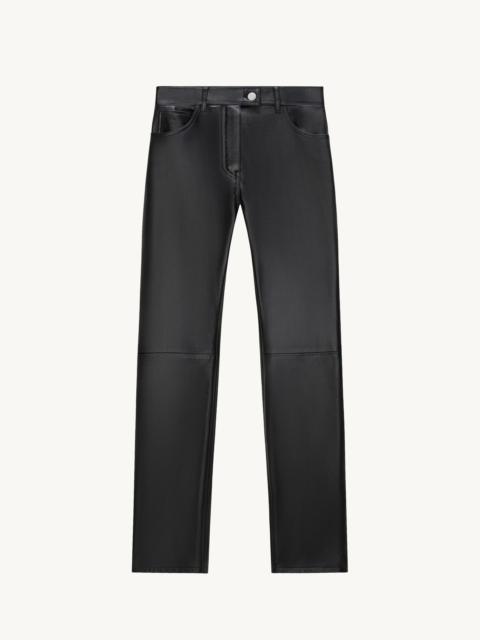 5-POCKET VINTAGE LEATHER STRAIGHT PANTS