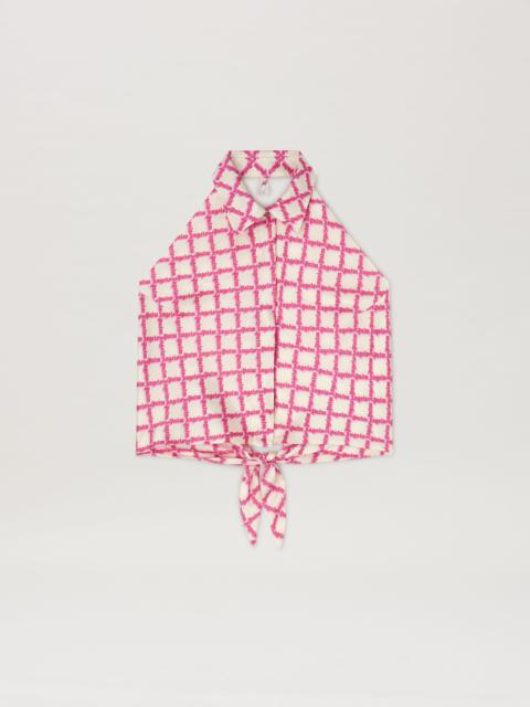 Net logo open back shirt