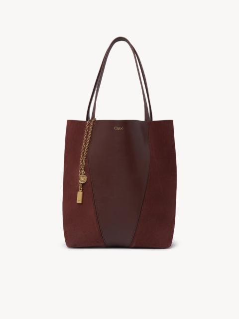 CHLOÉ SPIN TOTE BAG IN GRAINED & SUEDE LEATHER