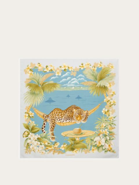 Jungle print silk scarf