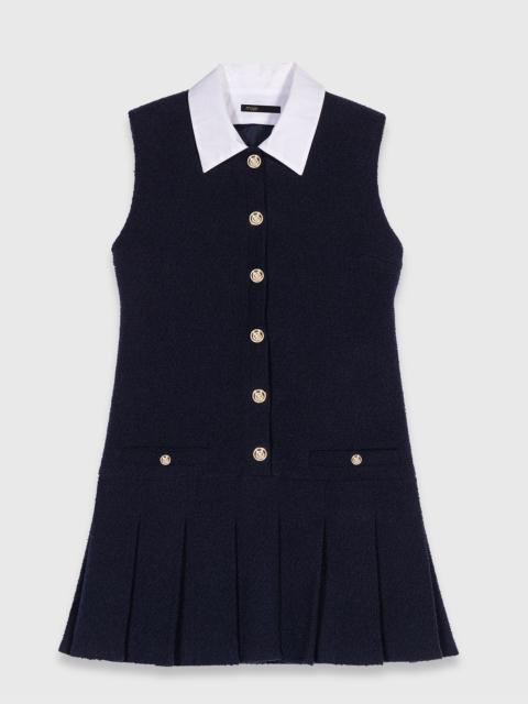 Mini tweed dress with removable collar