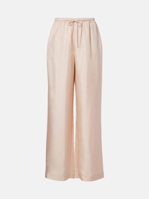 Silk wide-leg pants
