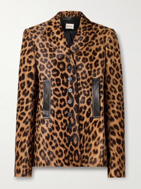 Saraphina Leather-trimmed Leopard-print Calf Hair Jacket