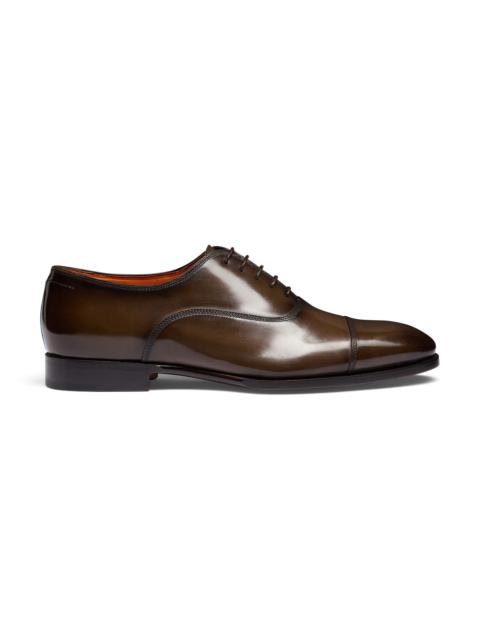 Men's dark brown leather Oxford shoe