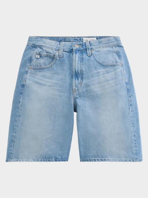 Hattie Wide-Leg Rigid Denim Shorts