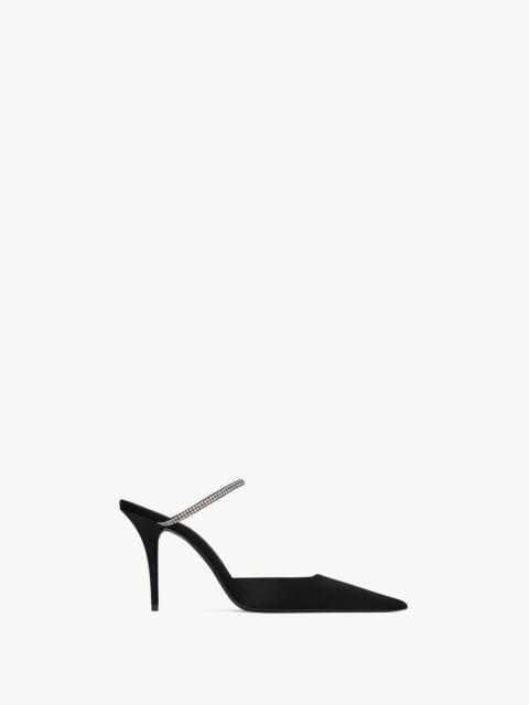 BARBARA MULES IN SATIN CREPE AND RHINESTONES