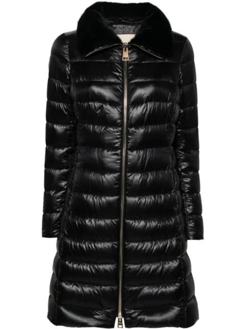 faux-fur collar puffer coat