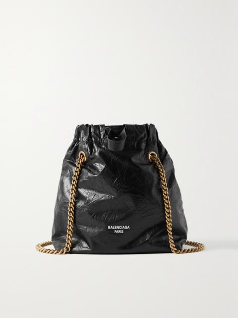 Crinkled-leather Shoulder Bag
