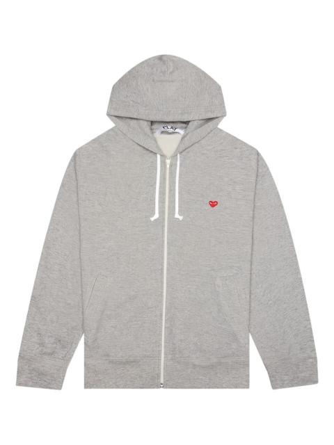 heart-embroidered zip-up sweatshirts