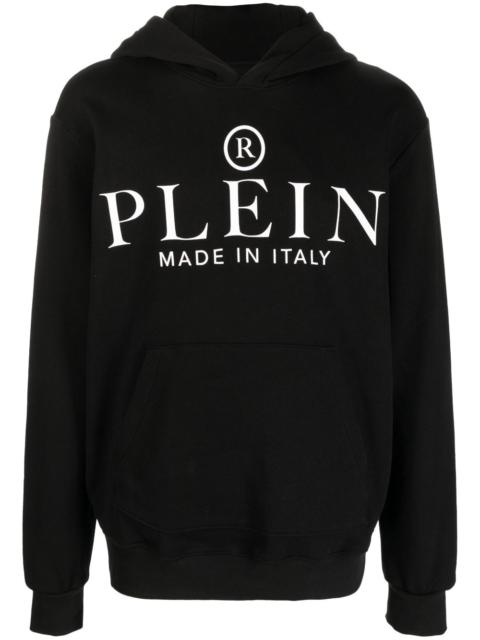 logo-print cotton hoodie