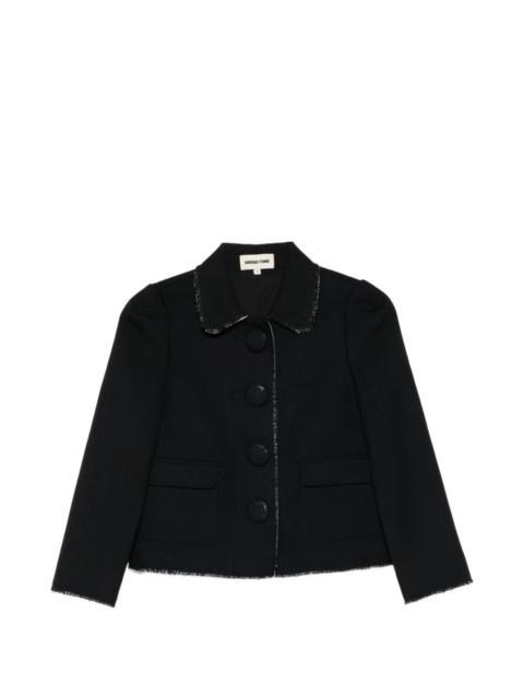 frayed collared jacket