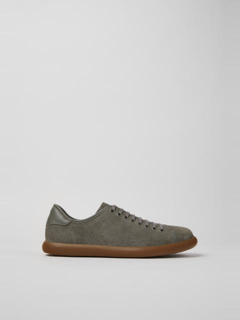 Gray Nubuck and Leather Sneakers for Men.