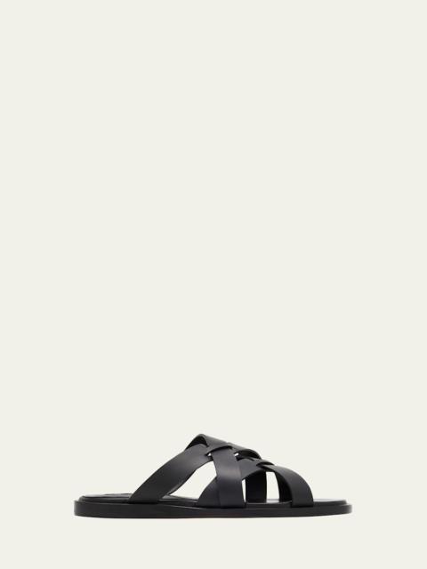 Marvina Crisscross Leather Flat Sandals