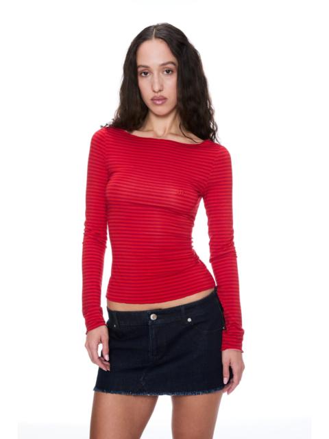 AMELIA TOP - RED STRIPE