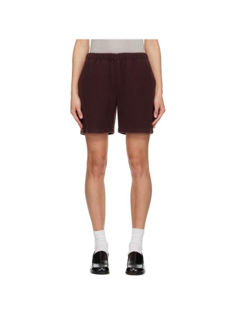 SSENSE Exclusive Burgundy Fleece Shorts