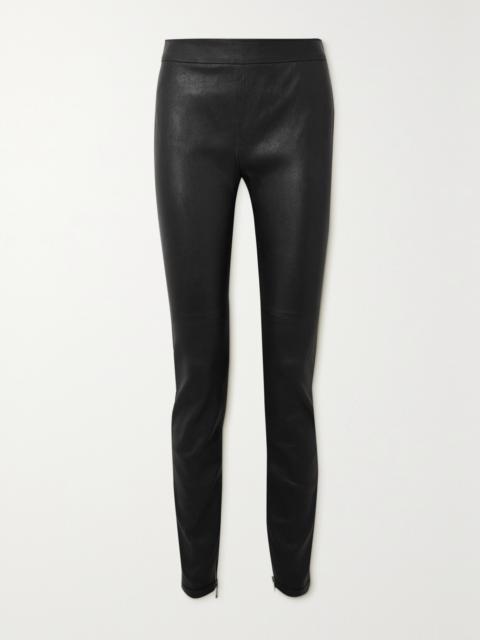Overlock Leather Leggings