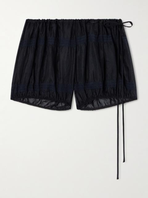 Smocked Silk-blend Voile Shorts
