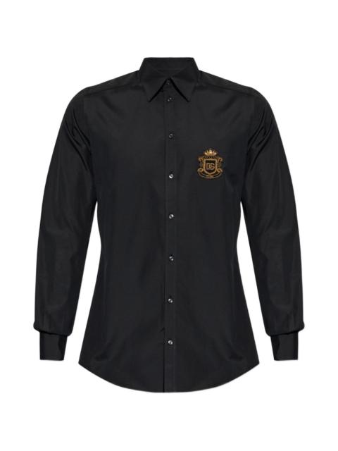 logo-embroidered shirt