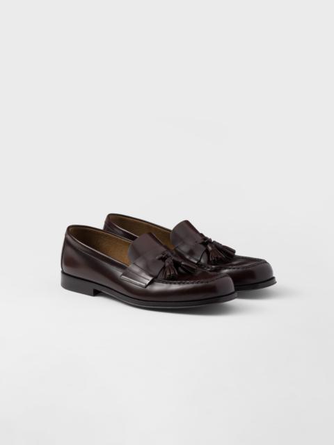 Brushed leather loafers
