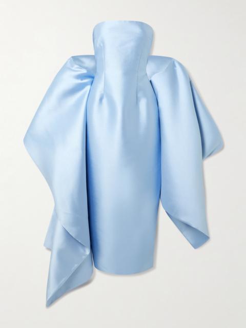 Renee Cape-effect Satin Midi Dress