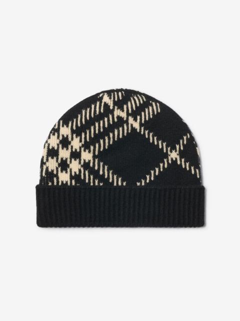 Check Cashmere Blend Beanie