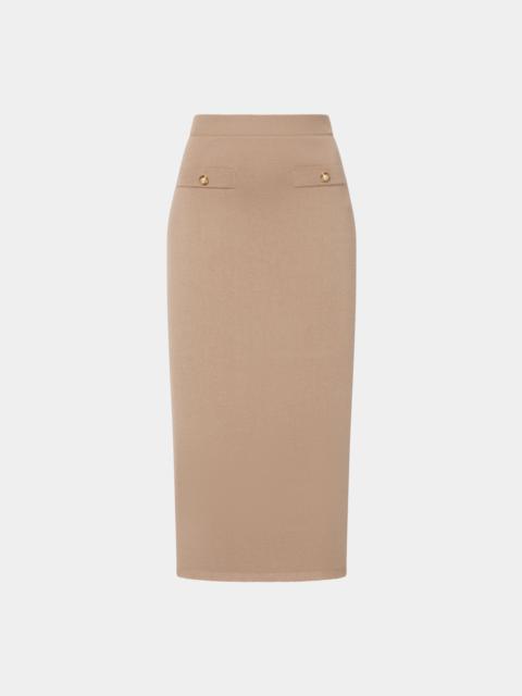 COTTON AND CASHMERE BLEND MIDI SKIRT