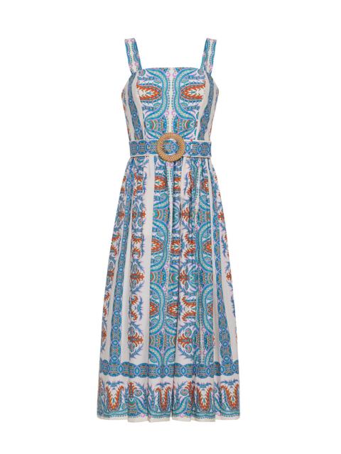 Julie Dress
Raffia Charm, Cinched in Print
