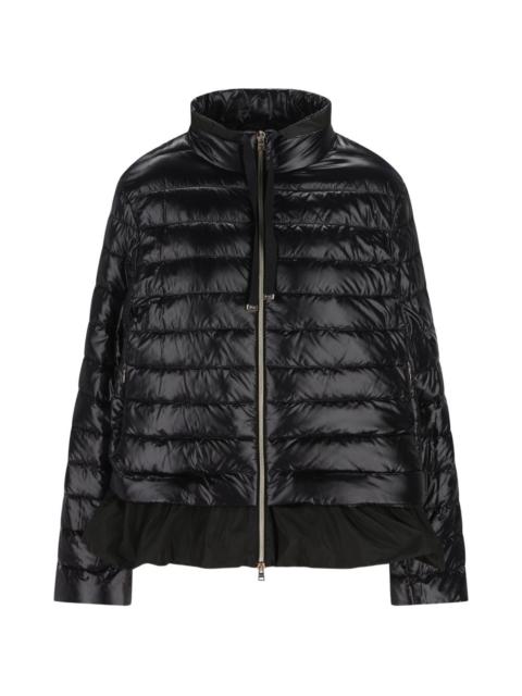 zip-up quilted puffer jacket