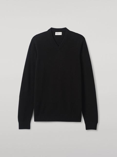 Classic Cashmere Black V Neck Jumper