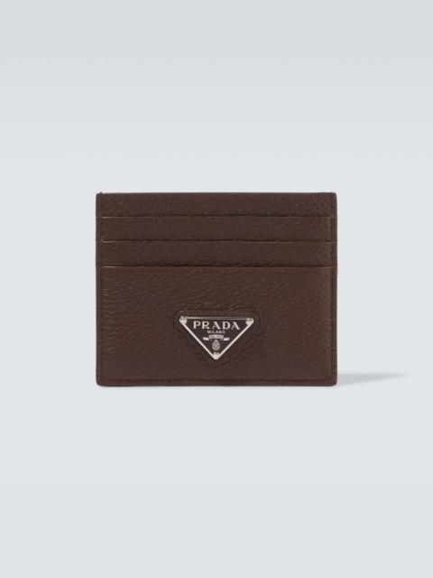 Logo leather card holder