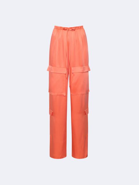 Satin Drawstring Cargo Pant