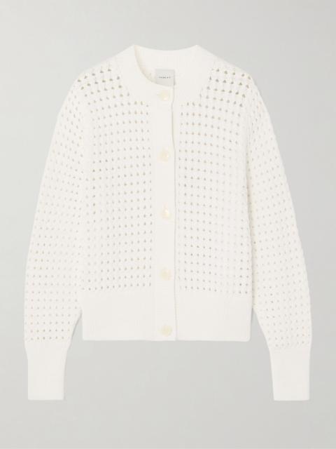 Bettina open-knit cotton-blend cardigan White