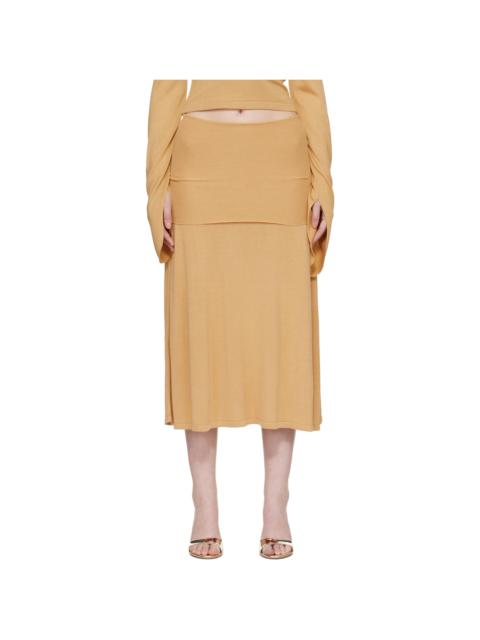 Tan Rylin Midi Skirt