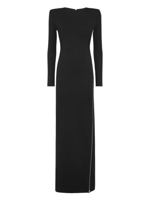 long-sleeve side-zip dress