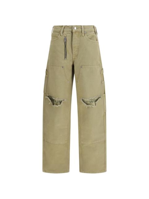 cotton wide-leg jeans