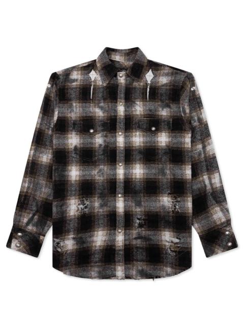 ANGELS DAMAGED SHIRT - BROWN