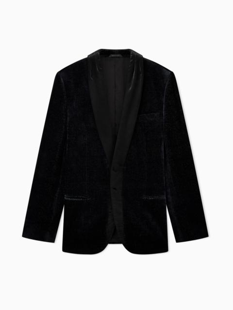 SINGLE-BREASTED JACKET IN DEVORÈ VELVET