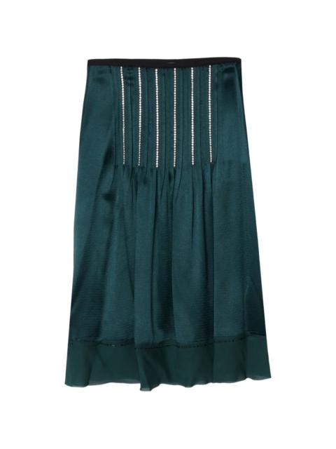 crystal-inlay slip midi skirt