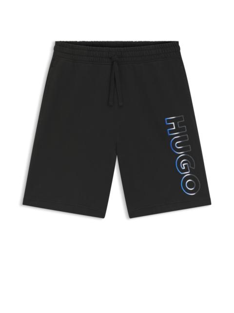 OMBRÉ-LOGO SHORTS IN COTTON TERRY