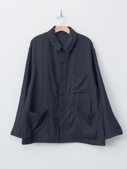 Wool Gauze Work Shirt Jacket - Navy